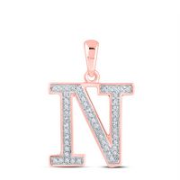 1/10TW-DIA P1P2 LADIES INITIAL &quot;N&quot; PENDANT