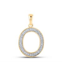 1/10CTW-DIA P1P2 LADIES INITIAL &quot;O&quot; PENDANT