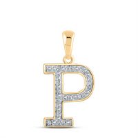 1/10CTW-DIA P1P2 LADIES INITIAL &quot;P&quot; PENDANT