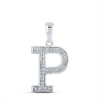 1/10CTW-DIA P1P2 LADIES INITIAL &quot;P&quot; PENDANT
