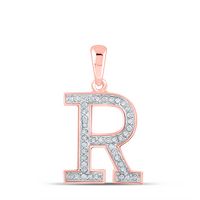 1/12CTW-DIA P1P2 LADIES INITIAL &quot;R&quot; PENDANT