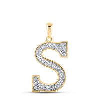 1/10CTW-DIA P1P2 LADIES INITIAL &quot;S&quot; PENDANT
