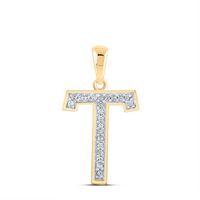 1/20CTW-DIA P1P2 LADIES INITIAL &quot;T&quot; PENDANT