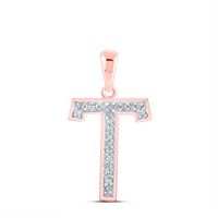 1/20CTW-DIA P1P2 LADIES INITIAL &quot;T&quot; PENDANT