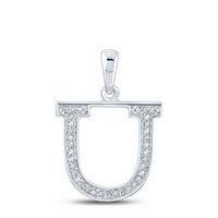 1/12CTW-DIA P1P2 LADIES INITIAL &quot;U&quot; PENDANT