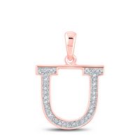 1/12CTW-DIA P1P2 LADIES INITIAL &quot;U&quot; PENDANT