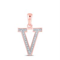 1/20CTW-DIA P1P2 LADIES INITIAL &quot;V&quot; PENDANT