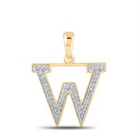 1/12CTW-DIA P1P2 LADIES INITIAL &quot;W&quot; PENDANT