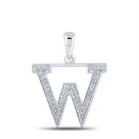 1/12CTW-DIA P1P2 LADIES INITIAL &quot;W&quot; PENDANT