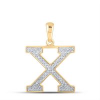 1/10CTW-DIA P1P2 LADIES INITIAL &quot;X&quot; PENDANT