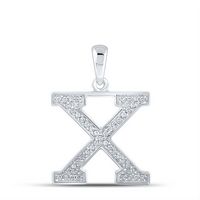 1/10CTW-DIA P1P2 LADIES INITIAL &quot;X&quot; PENDANT