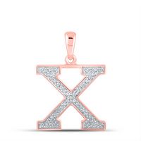 1/10CTW-DIA P1P2 LADIES INITIAL &quot;X&quot; PENDANT