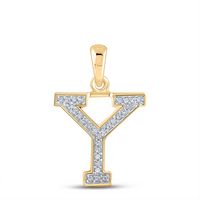 1/12CTW-DIA P1P2 LADIES INITIAL &quot;Y&quot; PENDANT