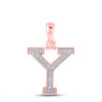 1/12CTW-DIA P1P2 LADIES INITIAL &quot;Y&quot; PENDANT