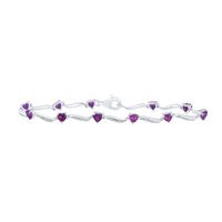 1/10CTW-DIA 3 7/8CT-RUBY SYNTHETIC GEMSTONE BRACELET