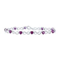 1/10CTW-DIA 7CT-RUBY SYNTHETIC GEMSTONE BRACELET