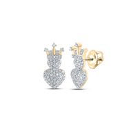 1/3CTW-DIA P1P2 CROWN HEART EARRING