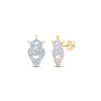 1/5CTW-DIA P1P2 CROWN HEART EARRING