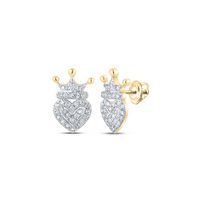 1/6CTW-DIA P1P2 CROWN HEART EARRING