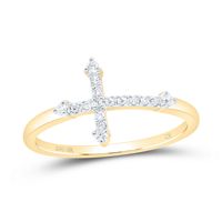 1/10CTW-DIA CN CROSS RING