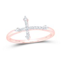 1/10CTW-DIA CN CROSS RING