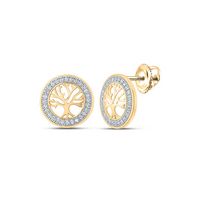 1/8CTW-DIA P1P2 GIFT TREE OF LIFE CIRCLE EARRING