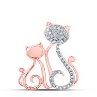1/8CTW-DIA CN MOM CHILD CAT PENDANT