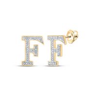 1/8CTW-DIA P1P2 INITIAL &quot;F&quot; GIFT EARRING