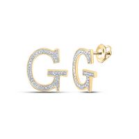 1/6CTW-DIA P1P2 INITIAL &quot;G&quot; GIFT EARRING