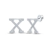 1/5CTW-DIA P1P2 INITIAL &quot;X&quot; GIFT EARRING