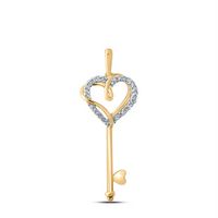 1/12CTW-DIA P2 GIFT HEART KEY PENDANT
