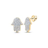1/5CTW-DIA P2 HAMSA EARRING