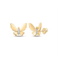 0.03CTW-DIA P2 GIFT BUTTERFLY EARRING