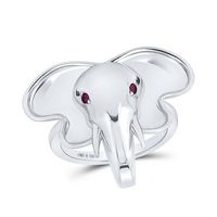 0.03CTW-DIA RUBY NATURAL GEM ELEPHANT RING