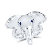 0.03CTW-DIA BLUE SAPP NATURAL GEM ELEPHANT RING