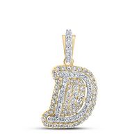 1/5CTW-DIA CN INITIAL &quot;D&quot; PENDANT