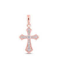 1/8CTW-DIA CN CROSS PENDANT