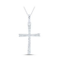 1/6CTW-DIA NK GIFT CROSS PENDANT