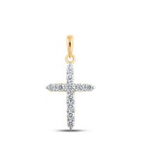 1/5CTW-DIA NK CROSS PENDANT