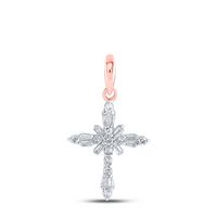 1/6CTW-DIA NK CROSS PENDANT