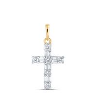 1/6CTW-DIA NK CROSS PENDANT