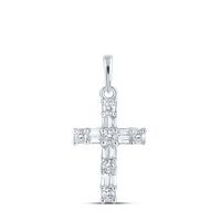 1/6CTW-DIA NK CROSS PENDANT