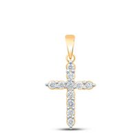 1/4CTW-DIA NK CROSS PENDANT