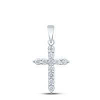 1/4CTW-DIA NK CROSS PENDANT