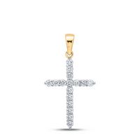 1/4CTW-DIA NK CROSS PENDANT
