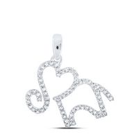 1/5CTW-DIA NK HEART ELEPHANT PENDANT