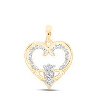 1/6CTW-DIA NK CLADDAGH HEART PENDANT