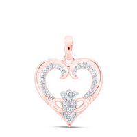1/6CTW-DIA NK CLADDAGH HEART PENDANT