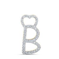 1/8CTW-DIA P1P2 GIFT HEART INITIAL &quot;B&quot; PENDANT