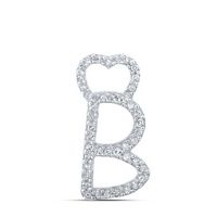 1/8CTW-DIA P1P2 GIFT HEART INITIAL &quot;B&quot; PENDANT